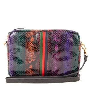 Clare V. Midi Sac Snake Embossed Crossbody Bag